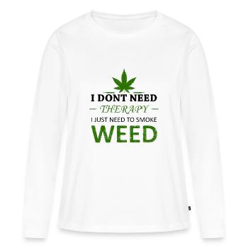 Weed Therapy - Women's Premium Organic Long Sleeve Shirt - white - Front - Julia (174cm)