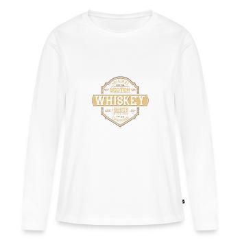 Coups de whisky écossais originaux - T-shirt manches longues Premium bio Femme - blanc - Devant - Julia (174cm)