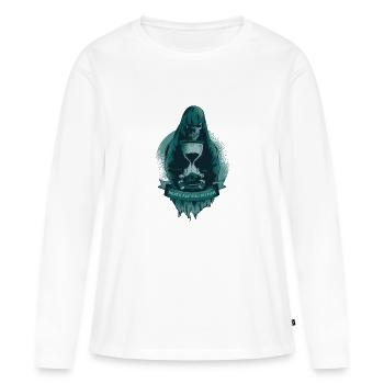 Le parrain Tot est en route - T-shirt manches longues Premium bio Femme - blanc - Devant - Julia (174cm)