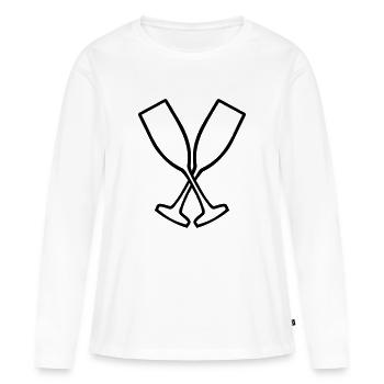 Coupes à - T-shirt manches longues Premium bio Femme - blanc - Devant - Julia (174cm)