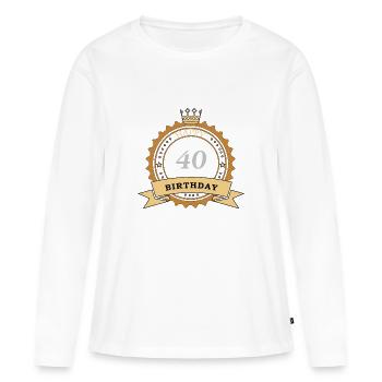 40 joyeux anniversaire - T-shirt manches longues Premium bio Femme - blanc - Devant - Julia (174cm)