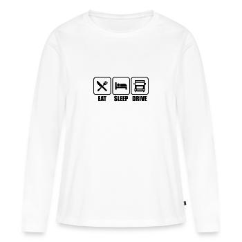 Trucker Fernfahrer - Frauen Premium Bio Langarmshirt - Weiß - Vorne - Julia (174cm)