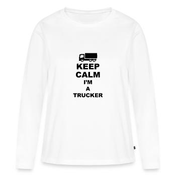Trucker Fernfahrer - Frauen Premium Bio Langarmshirt - Weiß - Vorne - Julia (174cm)