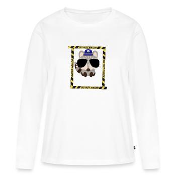 Polizei Waschbär, Polizist, Cops, Polizei Tier - Frauen Premium Bio Langarmshirt - Weiß - Vorne - Julia (174cm)