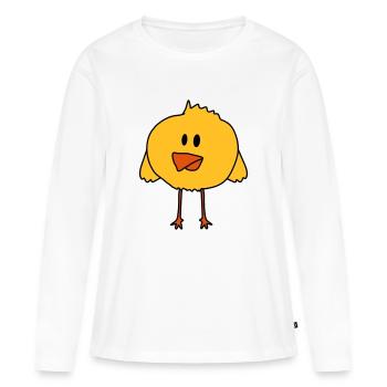 Cute Chick Bird - T-shirt manches longues Premium bio Femme - blanc - Devant - Julia (174cm)