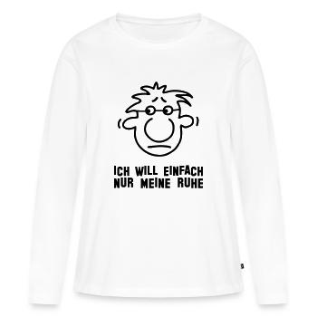 Ich will meine Ruhe - Frauen Premium Bio Langarmshirt - Weiß - Vorne - Julia (174cm)