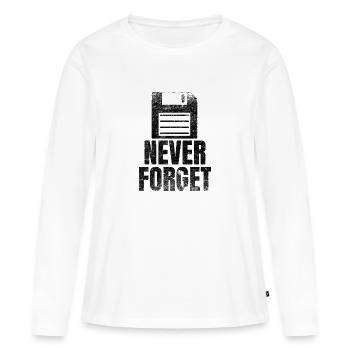Disque des années 90 disant nerd cadeau rétro des années 90 - T-shirt manches longues Premium bio Femme - blanc - Devant - Julia (174cm)