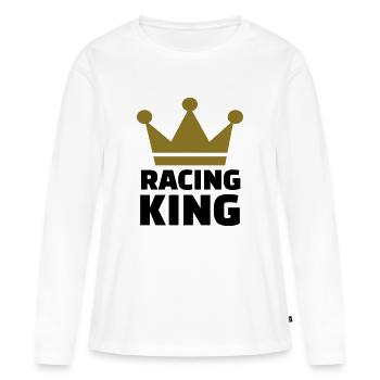 Racing King - T-shirt manches longues Premium bio Femme - blanc - Devant - Julia (174cm)
