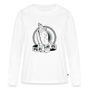 Praying Hands Pray for us Praying Hands God Pray - Women's Premium Organic Long Sleeve Shirt - white - Front - Julia (174cm)