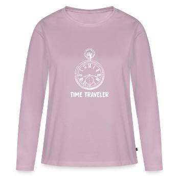 Time Traveler Uhr - Frauen Premium Bio Langarmshirt - Altrosa - Vorne - Julia (174cm)
