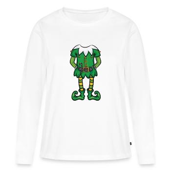 Onze Costume Xmas Matching Family Christmas Pajama - T-shirt manches longues Premium bio Femme - blanc - Devant - Julia (174cm)