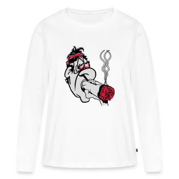 conjointe des mauvaises herbes totalement large la - T-shirt manches longues Premium bio Femme - blanc - Devant - Julia (174cm)