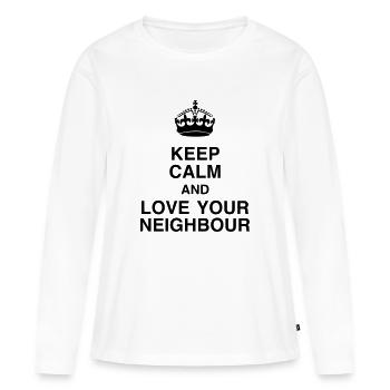 Nachbar / Nachbarschaft / Nachbarin / Haus - Frauen Premium Bio Langarmshirt - Weiß - Vorne - Julia (174cm)