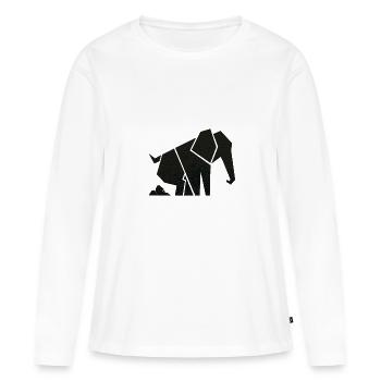 L'éléphant fait un gros tas de merde d'éléphant - T-shirt manches longues Premium bio Femme - blanc - Devant - Julia (174cm)
