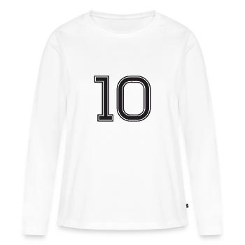 Jersey number 10 - Women's Premium Organic Long Sleeve Shirt - white - Front - Julia (174cm)