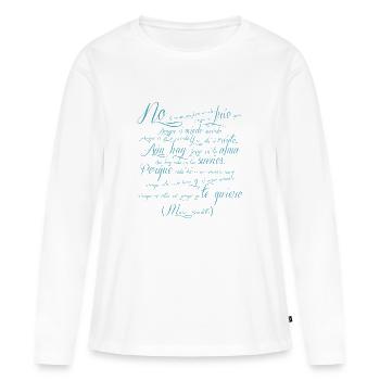 Poème Mario Benedetti - T-shirt manches longues Premium bio Femme - blanc - Devant - Julia (174cm)