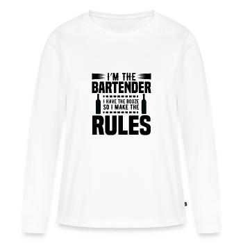 I am the Bartender - T-shirt manches longues Premium bio Femme - blanc - Devant - Julia (174cm)