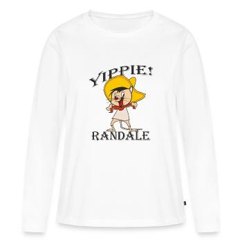 Maus Mexico Yippie Randale - Frauen Premium Bio Langarmshirt - Weiß - Vorne - Julia (174cm)