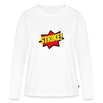 Bowling Strike - T-shirt manches longues Premium bio Femme - blanc - Devant - Julia (174cm)