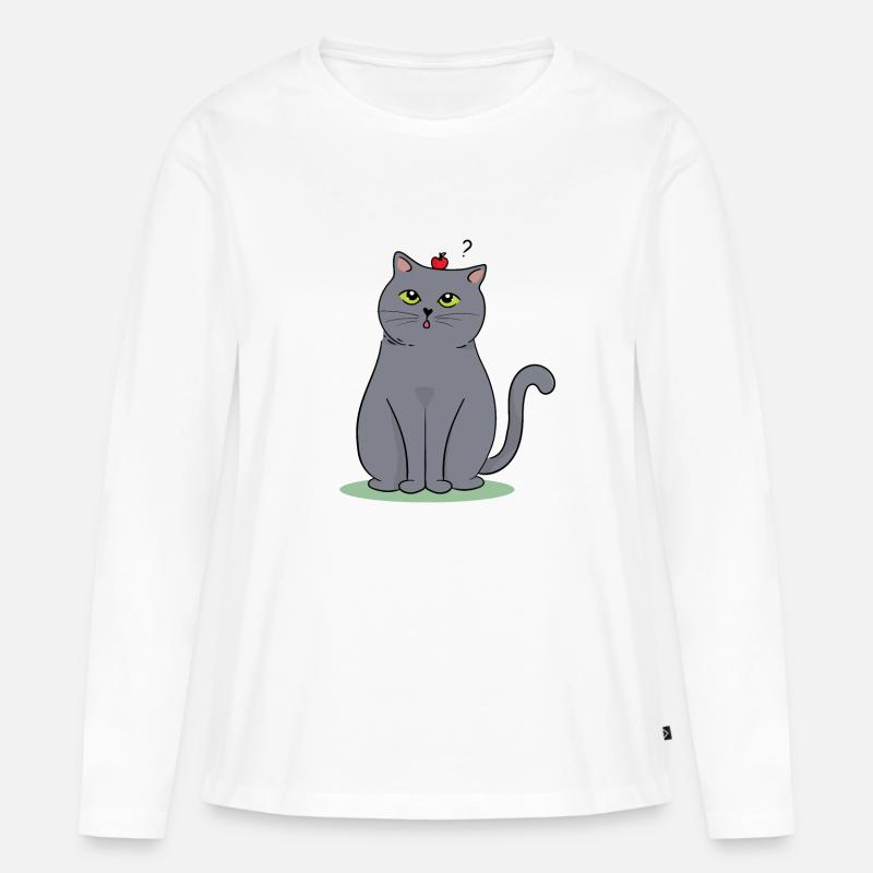 Britisch Kurzhaar Katze - Frauen Premium Bio Langarmshirt - Weiß