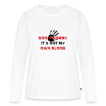Satire ironie humour sort Halloween - T-shirt manches longues Premium bio Femme - blanc - Devant - Julia (174cm)