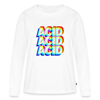 Acid House Techno Raver DJ Festival Party Gift - T-shirt manches longues Premium bio Femme - blanc - Devant - Julia (174cm)