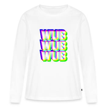 WUB WUB Dubstep Techno Rave Headbanger DJ Cadeau - T-shirt manches longues Premium bio Femme - blanc - Devant - Julia (174cm)