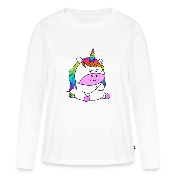 Unicorn Offended - Women's Premium Organic Long Sleeve Shirt - white - Front - Julia (174cm)