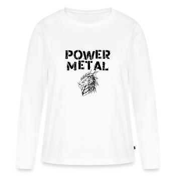 Dragon métallique puissant - T-shirt manches longues Premium bio Femme - blanc - Devant - Julia (174cm)