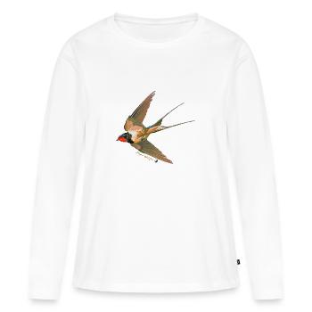 Avaler illustration avec inscription - T-shirt manches longues Premium bio Femme - blanc - Devant - Julia (174cm)