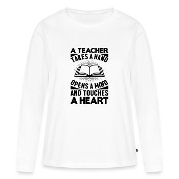 Professoren, Lehrer - Frauen Premium Bio Langarmshirt - Weiß - Vorne - Julia (174cm)