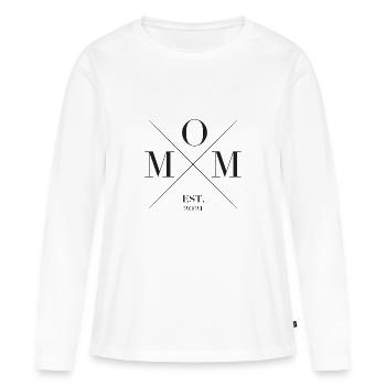 MOM EST 2021 maman maman famille - T-shirt manches longues Premium bio Femme - blanc - Devant - Julia (174cm)