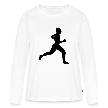 Coureur - T-shirt manches longues Premium bio Femme - blanc - Devant - Julia (174cm)