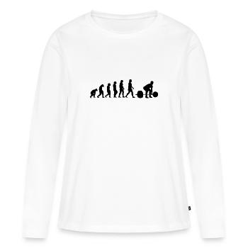 Deadlift Haltérophilie Powerlifting Snatch Fitness - T-shirt manches longues Premium bio Femme - blanc - Devant - Julia (174cm)