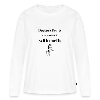 Médecin - T-shirt manches longues Premium bio Femme - blanc - Devant - Julia (174cm)
