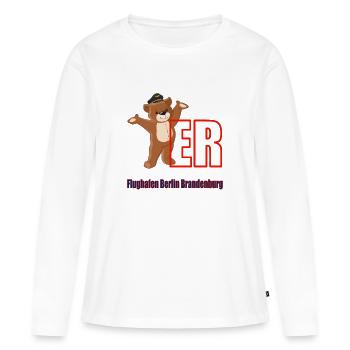 Berliner Bär - Flughafen Berlin Brandenburg - Frauen Premium Bio Langarmshirt - Weiß - Vorne - Julia (174cm)