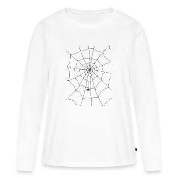 Toile d’araignée, araignée, araignée sur le filet - T-shirt manches longues Premium bio Femme - blanc - Devant - Julia (174cm)