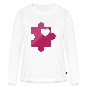 Autismus-Bewusstsein - Frauen Premium Bio Langarmshirt - Weiß - Vorne - Julia (174cm)