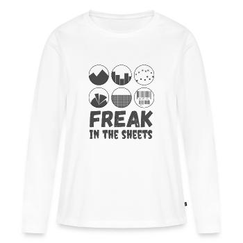Freak dans les draps - T-shirt manches longues Premium bio Femme - blanc - Devant - Julia (174cm)