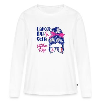 Cancer Du Sein Octobre Rose - Women's Premium Organic Long Sleeve Shirt - white - Front - Julia (174cm)