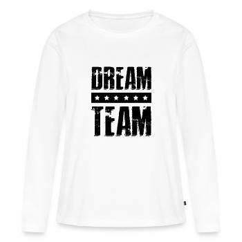 Équipe de rêve - T-shirt manches longues Premium bio Femme - blanc - Devant - Julia (174cm)