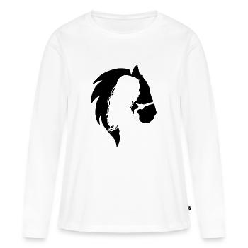 Horse Horse's Head Heart Dear Rider Girl - Women's Premium Organic Long Sleeve Shirt - white - Front - Julia (174cm)