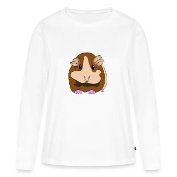 Cochon d'Inde - Cochon d'Inde - T-shirt manches longues Premium bio Femme - blanc - Devant - Julia (174cm)