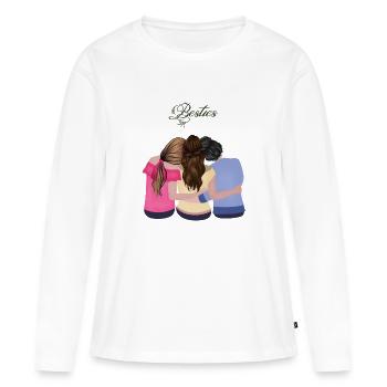 Besties Outfit - Frauen Premium Bio Langarmshirt - Weiß - Vorne - Julia (174cm)