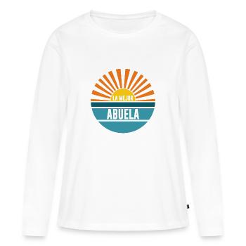 Die beste Oma Geschenk mejor abuela - Frauen Premium Bio Langarmshirt - Weiß - Vorne - Julia (174cm)
