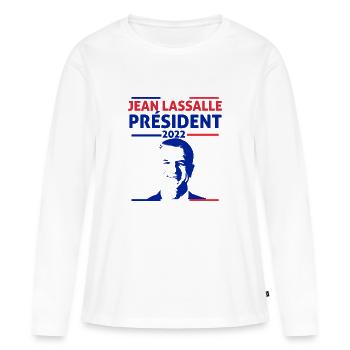 Jean Lassalle Présidentielles 2022 - Jean Lassalle - T-shirt manches longues Premium bio Femme - blanc - Devant - Julia (174cm)