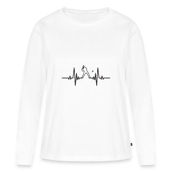 Baseball Amateurs de baseball Heartbeat BaseballEr - T-shirt manches longues Premium bio Femme - blanc - Devant - Julia (174cm)