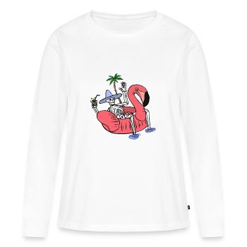 Skelett im Sommerurlaub - Frauen Premium Bio Langarmshirt - Weiß - Vorne - Julia (174cm)