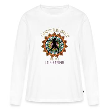 T-shirt de yoga Femme Fougueuse - T-shirt manches longues Premium bio Femme - blanc - Devant - Julia (174cm)