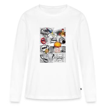 Comic Stil - Frauen Premium Bio Langarmshirt - Weiß - Vorne - Julia (174cm)
